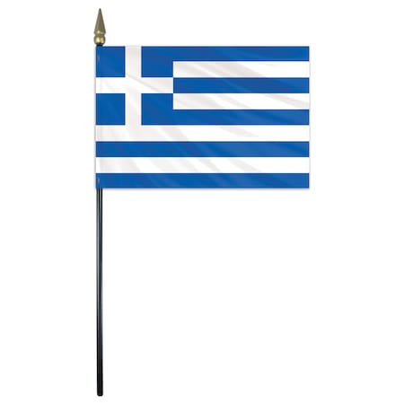 Greece Stick Flag 4x6 E Gloss